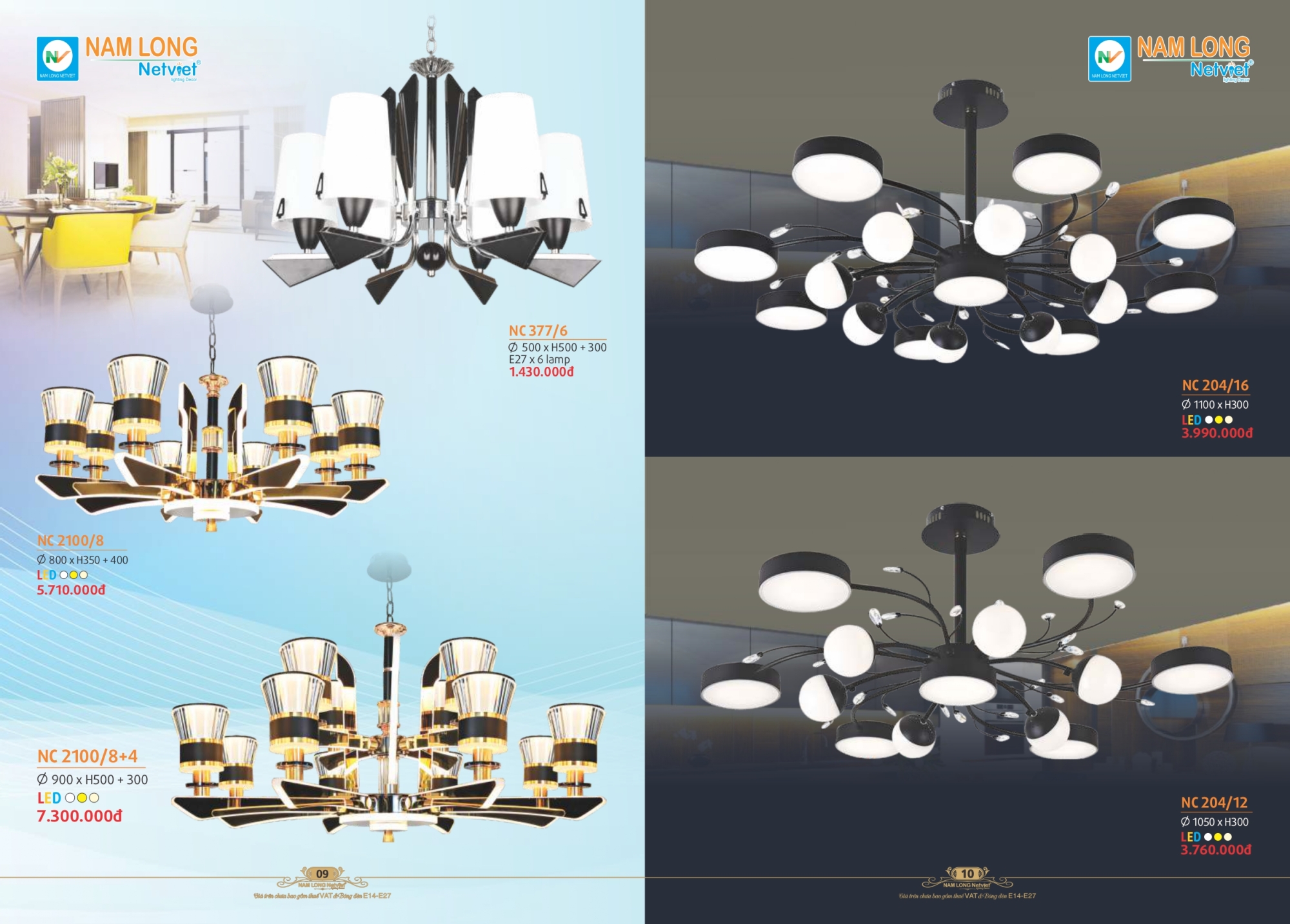 Bảng giá đèn trang trí Nam Long